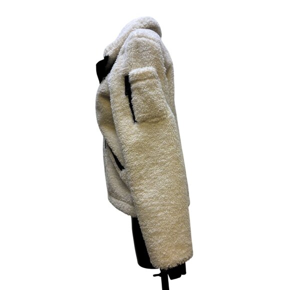 SAM New York White Fleece Jacket With Black Accents Size M - Picture 4 of 7